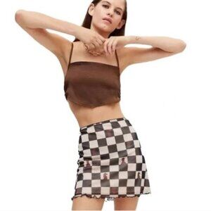 Urban Outfitters Chessboard Print Mini Skirt